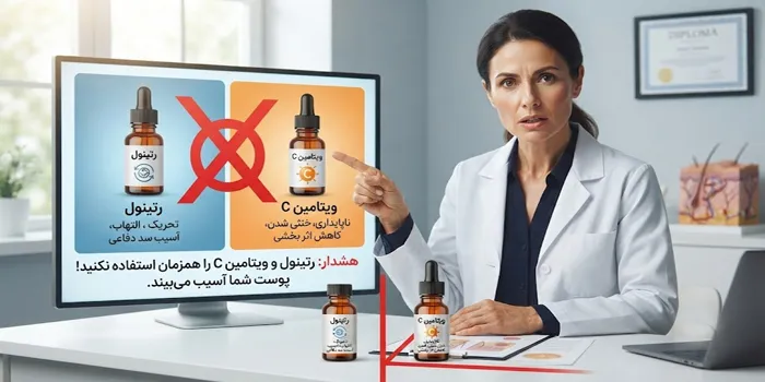 عدم استفاده از رتینول و ویتامین سی باهم 65456432