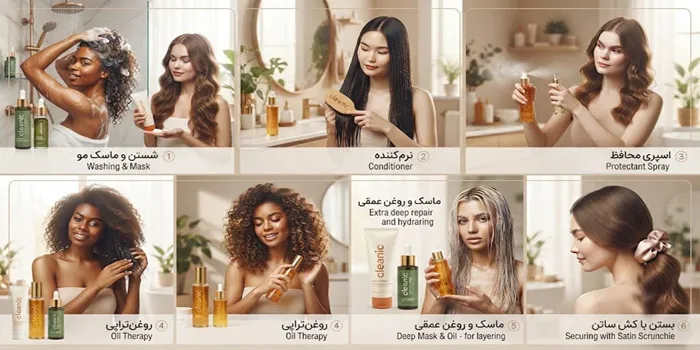 مراحل رسیدگی به انواع مو 54165321