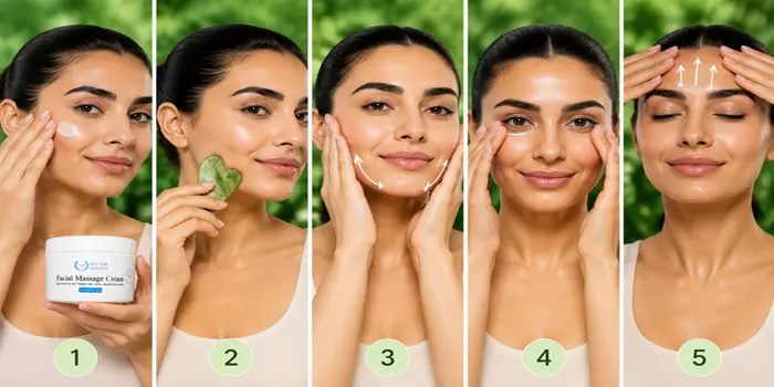 ماساژ صورت با دست و ماساژور دستی 6545634