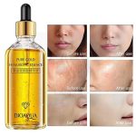 سرم آبرسان بایوآکوا مدل طلا و هیالورونیک اسید yellow gold hyaluronic essence Bioaqua