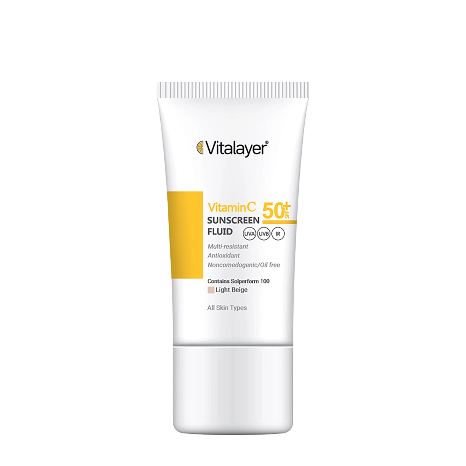 فلوئید ضد آفتاب ویتامین سی لایت بژ ویتالیر 50 میل- vitalayer lite Beige Sunscreen Fluid +SPF50 Vitamin C 56566