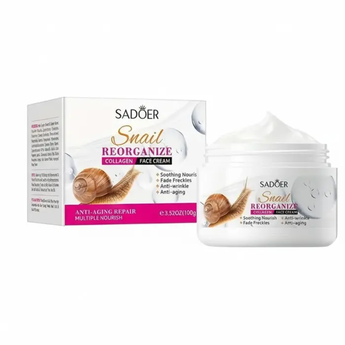 کرم آبرسان صورت جوانساز سادور مدل حلزون و کلاژن 654165132