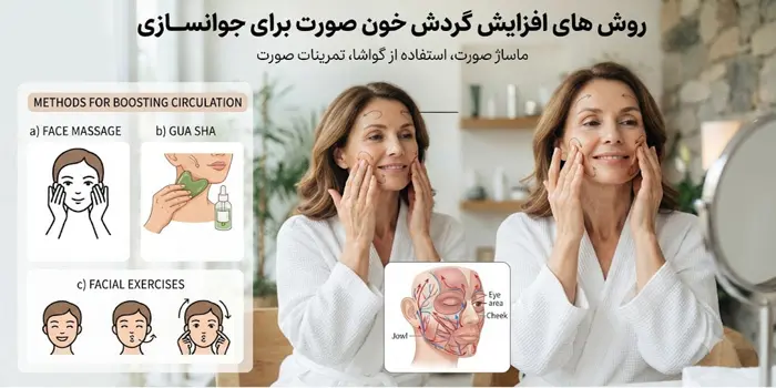 افزایش گردش خون در صورت با ماساژ و روش های تخصصی 65456341