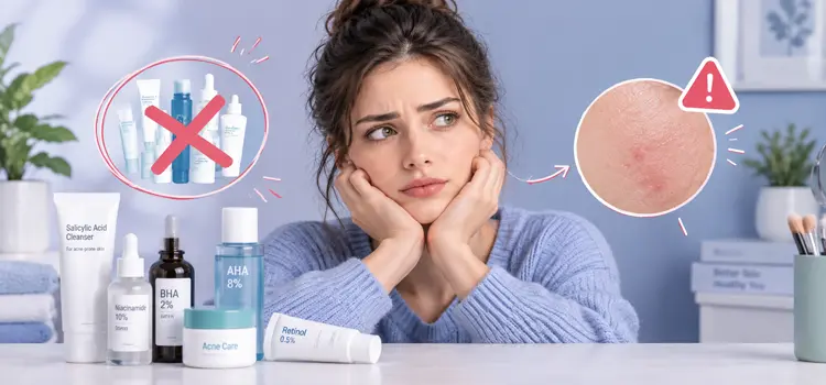 استفاده همزمان از چند محصول ضد جوش قوی روی میز خانم 485495574