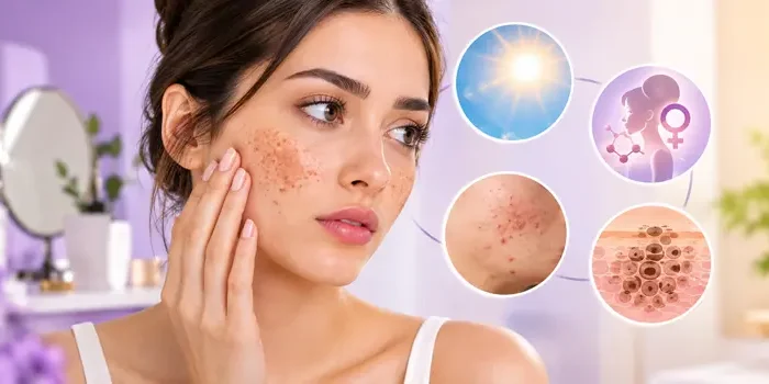یک خانم مبتلا به لک پوست 3484343